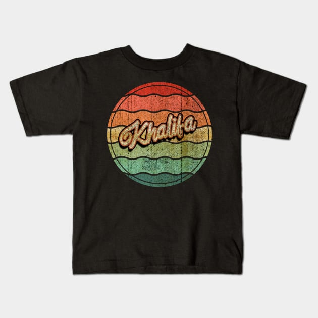 Retro Vintage Khalifa Kids T-Shirt by Electric Tone